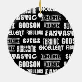 Cool Modern Design for Godsons Positive Words Keramisch Ornament (Achterkant)