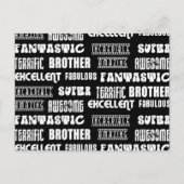 Cool Modern Design voor broers: positieve woorden Briefkaart (Voorkant)