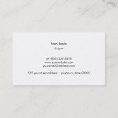 Cool Modern Designer Silver Striped Black Visitekaartje (Achterkant)