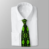 Cool Modern Digital Art Green en Black Stropdas (Gebonden)