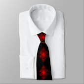 Cool Modern Digital Art Red en Black Stropdas (Gebonden)