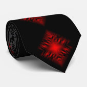 Cool Modern Digital Art Red en Black Stropdas (Opgerold)