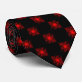 Cool Modern Digital Art Red en Black Stropdas (Opgerold)