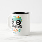 Cool Modern Easter Truck Name Crushing Cool Tweekleurige Koffiemok (Voorkant links)