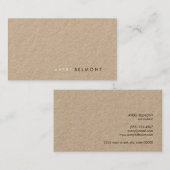 Cool Modern Eenvoudig Kraft Minimalist Visitekaartje (Voorkant / Achterkant)