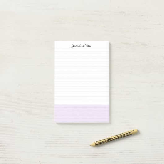 Cool Modern Eenvoudig Roze gevoerd Post-it® Notes (Op bureau)