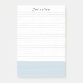 Cool Modern Eenvoudig Wit Colorblock Blauw Gelijnd Post-it® Notes