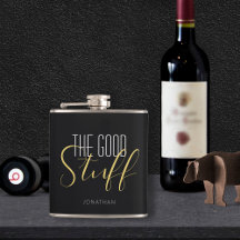 Cool Modern Elegant Good Stuff Gold Black Name