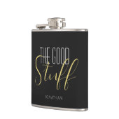 Cool Modern Elegant Good Stuff Gold Black Name Heupfles (Links)