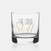 Cool Modern Elegant Good Stuff Gold Black Name Whisky Glas (Voorkant)