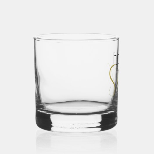 Cool Modern Elegant Good Stuff Gold Black Name Whisky Glas (Rechts)