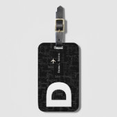 Cool, modern en gepersonaliseerde B&W Bagagelabel (Voorkant (verticaal))