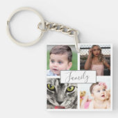 Cool Modern Family Photo Collage Sleutelhanger (Voorkant)
