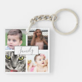 Cool Modern Family Photo Collage Sleutelhanger (Achterkant)