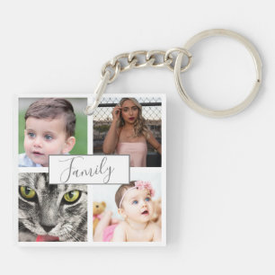 Cool Modern Family Photo Collage Sleutelhanger