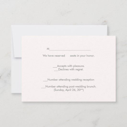 Cool Modern Faux Roos Gold Sequins RSVP (Achterkant)