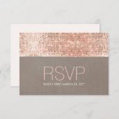 Cool Modern Faux Roos Gold Sequins RSVP (Voorkant / Achterkant)
