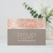 Cool Modern Faux Roos Gold Sequins RSVP Kaartje (Staand voorkant)