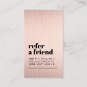 Cool Modern Faux Rose Gold Bold Beauty Salon Aanbevelingskaartje (Voorkant)