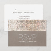 Cool Modern Faux Silver Sequins RSVP Kaartje (Voorkant / Achterkant)