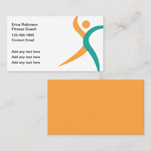 Cool Modern Fitness Coach Visitekaartjes (Voorkant / Achterkant)