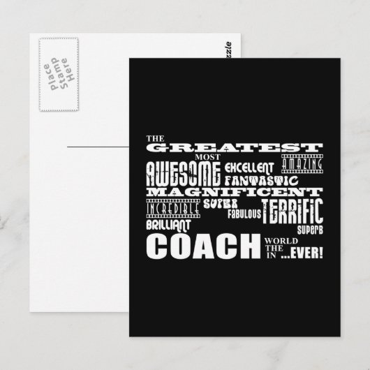 Cool Modern Fun Coaches Beste Coach Wereld Ooit Briefkaart (Voorkant / Achterkant)
