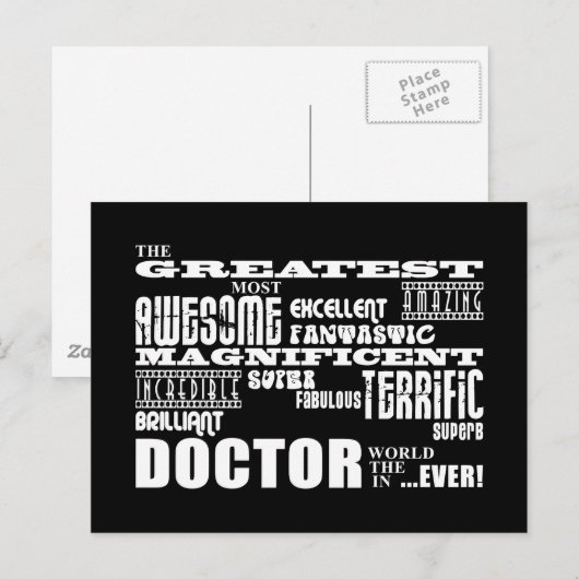 Cool Modern Fun Doctors Greatest Doctor World ooit Briefkaart (Voorkant / Achterkant)