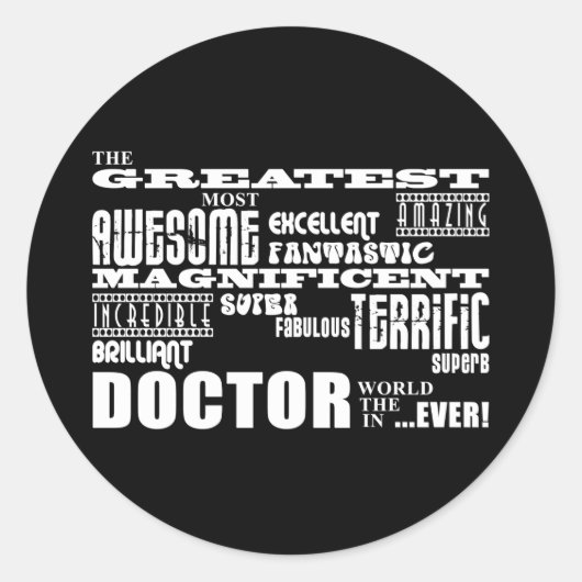 Cool Modern Fun Doctors Greatest Doctor World ooit Ronde Sticker (Voorkant)