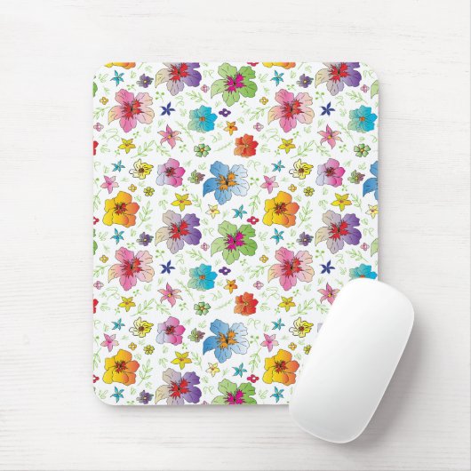 Cool Modern Fun Flower Pattern Muismat (Met muis)