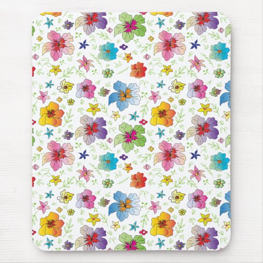 Cool Modern Fun Flower Pattern Muismat (Voorkant)