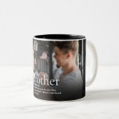 Cool Modern Fun Foto Best Brother Ever Definition Tweekleurige Koffiemok (Voorkant rechts)