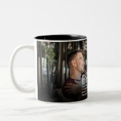 Cool Modern Fun Foto Best Brother Ever Definition Tweekleurige Koffiemok (Links)