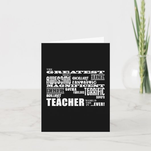 Cool Modern Fun Teachers: Grootste leraar wereld Bedankkaart (Voorkant)