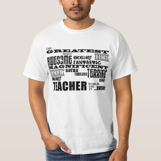 Cool Modern Fun Teachers : Grootste leraar wereld T-shirt (Voorkant)