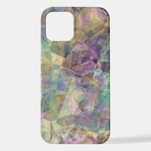 Cool Modern Funky Retro Polygon Mosaic Art Patroon iPhone Hoesje (Achterkant)