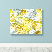 Cool, modern, geel, grijs, roomachtig bloempatroon canvas afdruk (Insitu (Houten vloer))