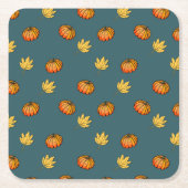 cool modern geel pompoenpatroon - liefhebbers woor kartonnen onderzetters (Voorkant)