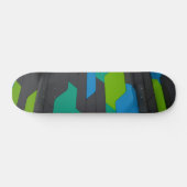 Cool Modern Geometrisch Abstract Patroon Persoonlijk Skateboard (Horizontaal)