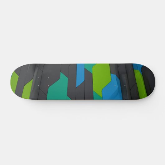 Cool Modern Geometrisch Abstract Patroon Persoonlijk Skateboard (Horizontaal)