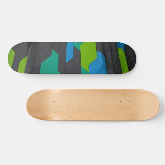 Cool Modern Geometrisch Abstract Patroon Persoonlijk Skateboard (Horizontaal)