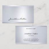 Cool Modern Glamoureus Silver Blik Elegant Top Visitekaartje (Voorkant / Achterkant)