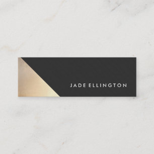 Cool Modern Gold Black en Gold Geometric Designer Mini Visitekaartje