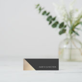 Cool Modern Gold Black en Gold Geometric Designer Mini Visitekaartje (Staand voorkant)