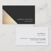 Cool Modern Gold Black en Gold Geometric Designer Visitekaartje (Voorkant / Achterkant)