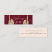 Cool Modern Gold Glitter Headphone DJ Red Glitter Mini Visitekaartje (Voorkant / Achterkant)