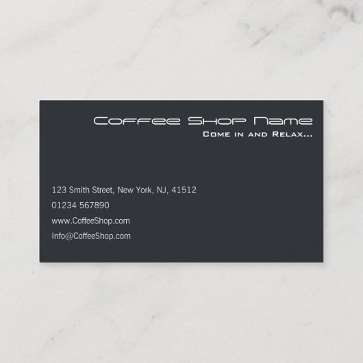 Cool Modern Grey Coffee Mok Foto - Visitekaartje (Achterkant)