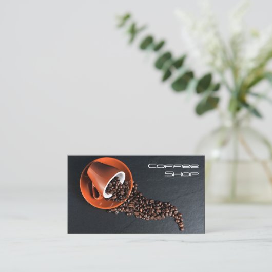 Cool Modern Grey Coffee Mok Foto - Visitekaartje (Staand voorkant)