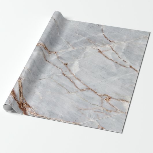 Cool Modern Grey Gold Marble Stone Texture Cadeaupapier (Uitgerold)