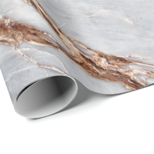 Cool Modern Grey Gold Marble Stone Texture Cadeaupapier (Rol Hoek)