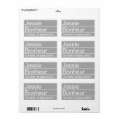 Cool Modern Grey Return-adres Etiket (Full Sheet)